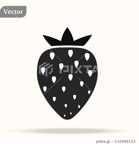 Black Strawberry fruit icon on white background. Vector illustration. Black Strawberry fruit icon on white background. Vector illustration. 132999133