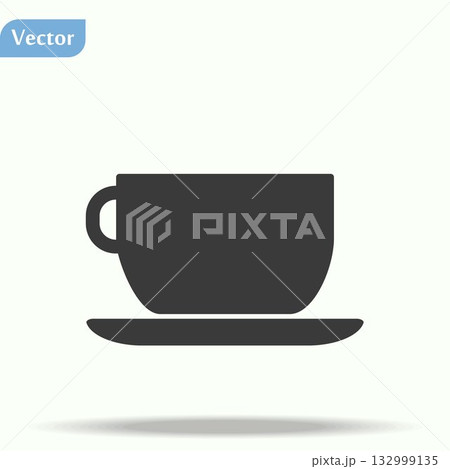 Coffee cup simple icon. Vector illustration eps 10 132999135