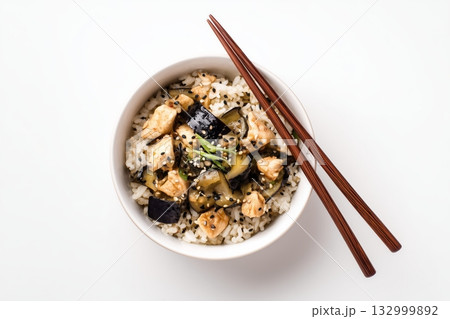 Delicious Stir-Fried Chicken With Vegetables Served on Rice, Perfect for a Satisfying Meal Details matter. 132999892