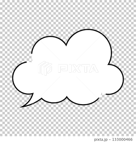 シンプルな吹き出しのイラスト もこもこ シンプルな吹き出しのイラスト もこもこ 133000466