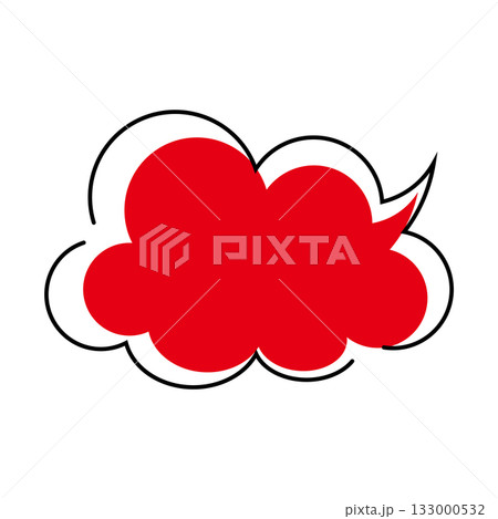 シンプルな吹き出しのイラスト　もこもこ 133000532