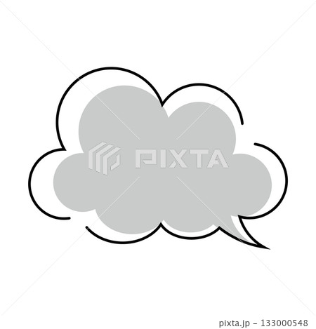 シンプルな吹き出しのイラスト　もこもこ 133000548