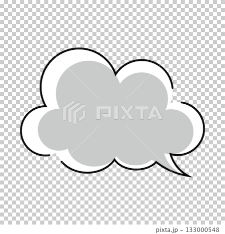 シンプルな吹き出しのイラスト　もこもこ 133000548