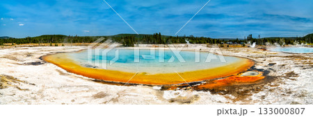 Sunset Lake hot spring in Black Sand Basin, Yellowstone National Park 133000807