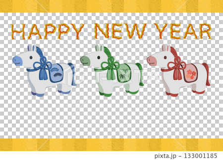 白馬新年賀卡模板/無祝福語 133001185