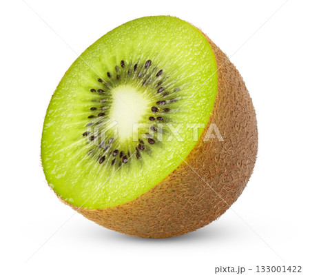Fresh ripe juicy kiwi half isolated Fresh ripe juicy kiwi half isolated 133001422