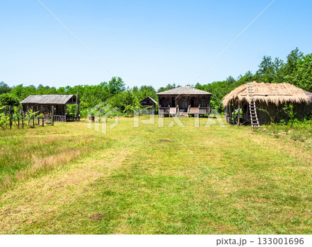 courtyard in old village, Georgia in summer 133001696