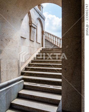 stairs in Tsminda Sameba Monastery in Batumi city 133001747