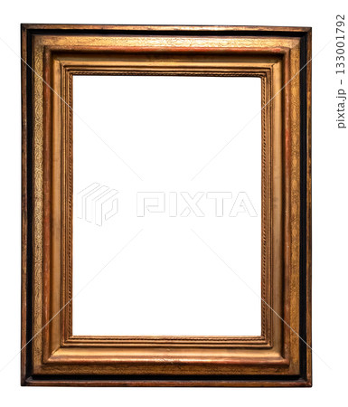 old vertical wide wood brown painting frame cutout 133001792