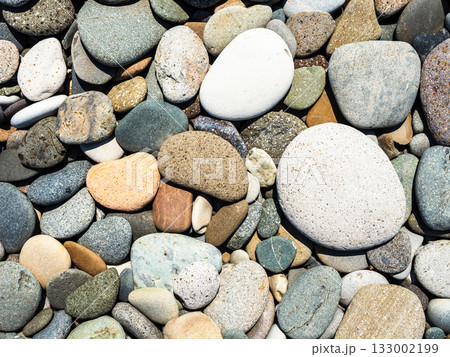 natural tumbled pebbles on beach in Batumi city natural tumbled pebbles on beach in Batumi city 133002199