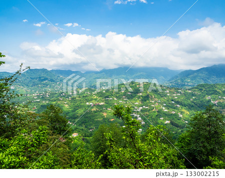 above view of villages in mountains near Batumi 133002215