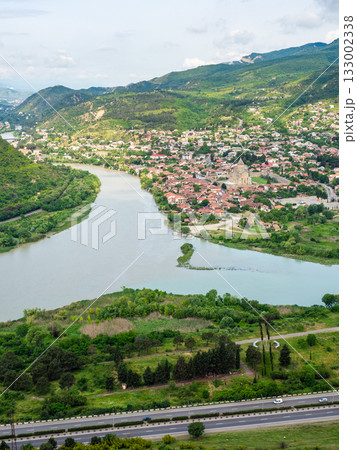 riverbeds of Kura and Aragvi near Mtskheta city 133002338