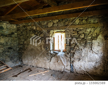 window on ground floor of svan tower in Mestia 133002389