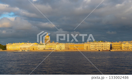 panoramic view of Neva river quay in St Petersburg panoramic view of Neva river quay in St Petersburg 133002486