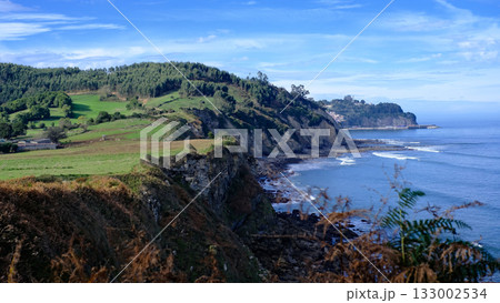 Beautiful rocky coastline in Asturias, northern Spain. Beautiful rocky coastline in Asturias, northern Spain. 133002534
