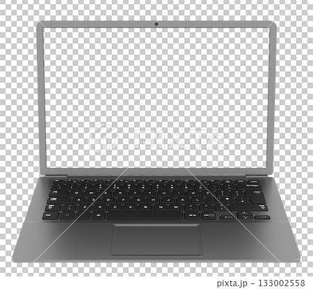 A stylish gray laptop with an insulated screen is the perfect layout for design. The ergonomic keyboard and minimalist design emphasize the professional style. 133002558