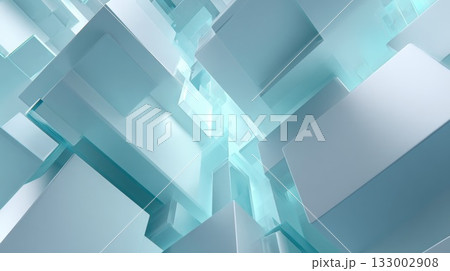 Abstract futuristic background with turquoise and silver geometric shapes creating a modern atmosphere Abstract futuristic background with turquoise and silver geometric shapes creating a modern atmosphere 133002908