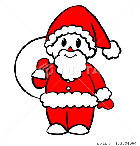 プレゼントを持ってきた笑顔のサンタクロース プレゼントを持ってきた笑顔のサンタクロース 133004064