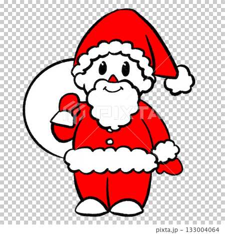 プレゼントを持ってきた笑顔のサンタクロース プレゼントを持ってきた笑顔のサンタクロース 133004064