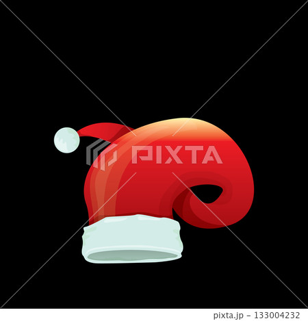 vector Santa hat icon isolated on black. red santa hat vector Santa hat icon isolated on black. red santa hat 133004232