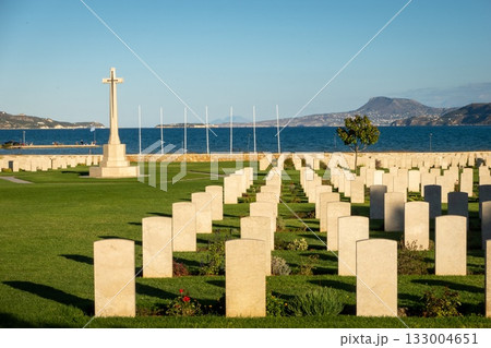 Allied War Cemetery Souda Bay. Golden Hour. Chania. Crete. Greece. Allied War Cemetery Souda Bay. Golden Hour. Chania. Crete. Greece. 133004651
