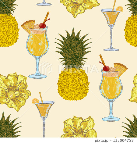 seamless pattern with summer fruits and berries seamless pattern with summer fruits and berries 133004755