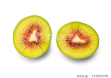 Red kiwi fruit isolated on white background. 133005446