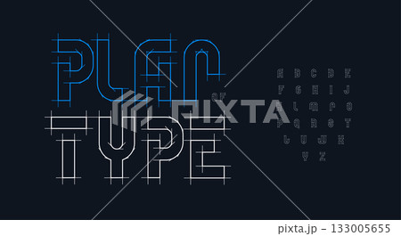 Architecture condensed bold font logo type...のイラスト素材 [133005655] - PIXTA