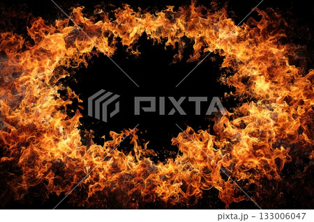 Fire edges with empty centerのイラスト素材 [133006047] - PIXTA