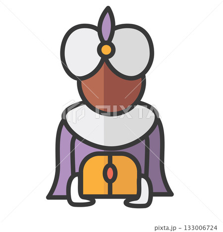 King Balthazar. Three Kings. Three wise men avatar. The Magi icon 133006724