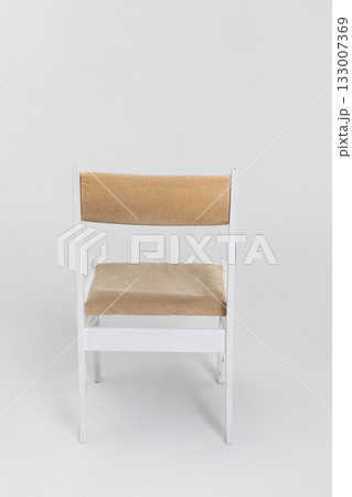This is a stylish Minimalist White Chair designed with a Natural Fiber Seat for various uses 133007369