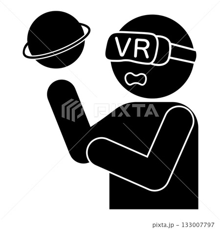 VR体験をする人のピクトグラム VR体験をする人のピクトグラム 133007797