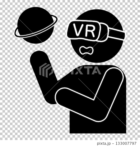 VR体験をする人のピクトグラム VR体験をする人のピクトグラム 133007797