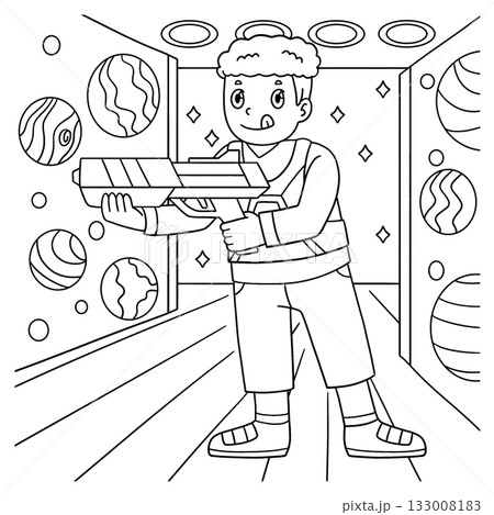 Laser Tag Boy Aiming Weapon Coloring Page for Kids Laser Tag Boy Aiming Weapon Coloring Page for Kids 133008183