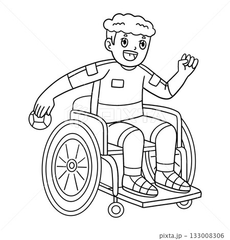 Inclusive and Adaptive Sports Boy Playing Boccia  133008306