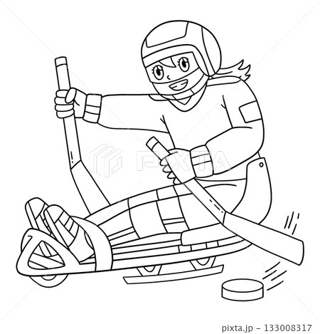 Inclusive and Adaptive Sports Girl Sledge Hockey  133008317