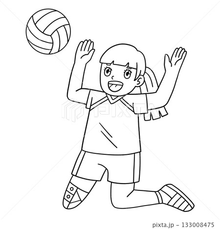 Inclusive and Adaptive Sports Girl Para Volleyball Inclusive and Adaptive Sports Girl Para Volleyball 133008475