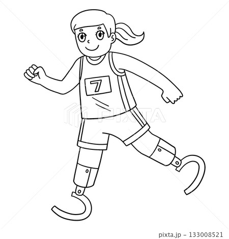Inclusive and Adaptive Sports Girl Running Blades  133008521