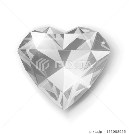 Diamond heart shape on white background. 133008926