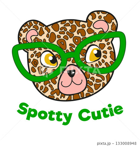 Print with cute leopard version for girls is prints on vector isolated 133008948