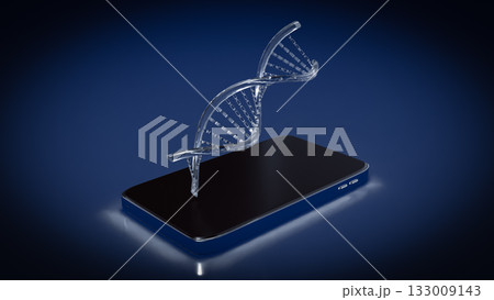The DNA and Mobile for Sci or technology concept 3d rendering. The DNA and Mobile for Sci or technology concept 3d rendering. 133009143