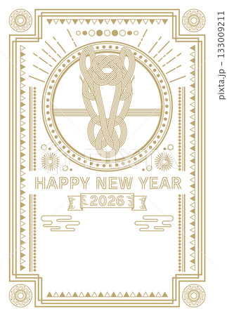 おしゃれシンプルな2026年午年年賀状 133009211
