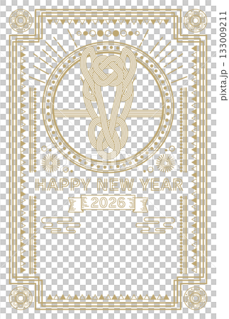 時尚簡約的2026年年新年賀卡 133009211