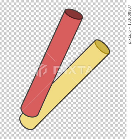 バトン2本（赤と黄）のイラスト 133009937
