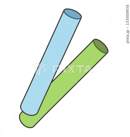 バトン2本（青と緑）のイラスト 133009938
