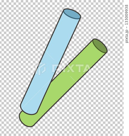 バトン2本（青と緑）のイラスト 133009938