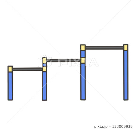 鉄棒3連のイラスト 133009939