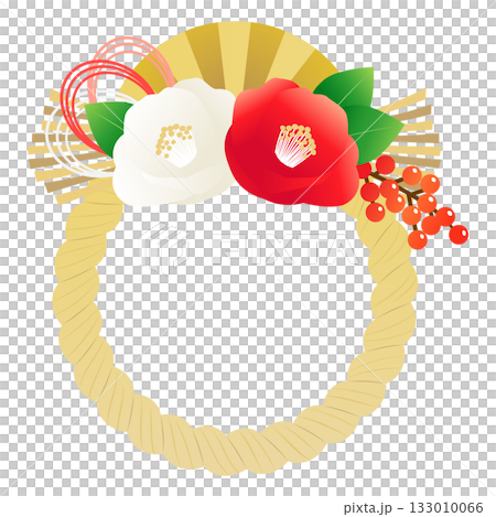 しめ縄飾りのイラスト素材 お正月の縁起物 しめ縄飾りのイラスト素材 お正月の縁起物 133010066