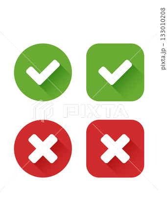 Set of crosses and check marks isolated on white background Set of crosses and check marks isolated on white background 133010208