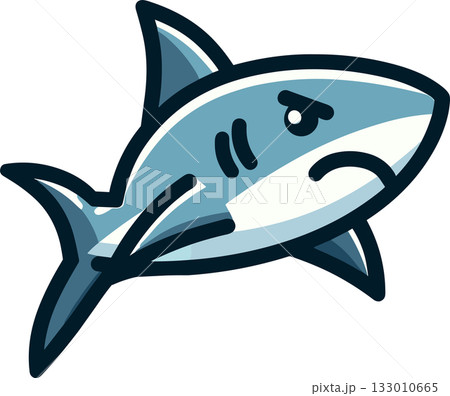 怒り顔の鮫のイラスト 133010665